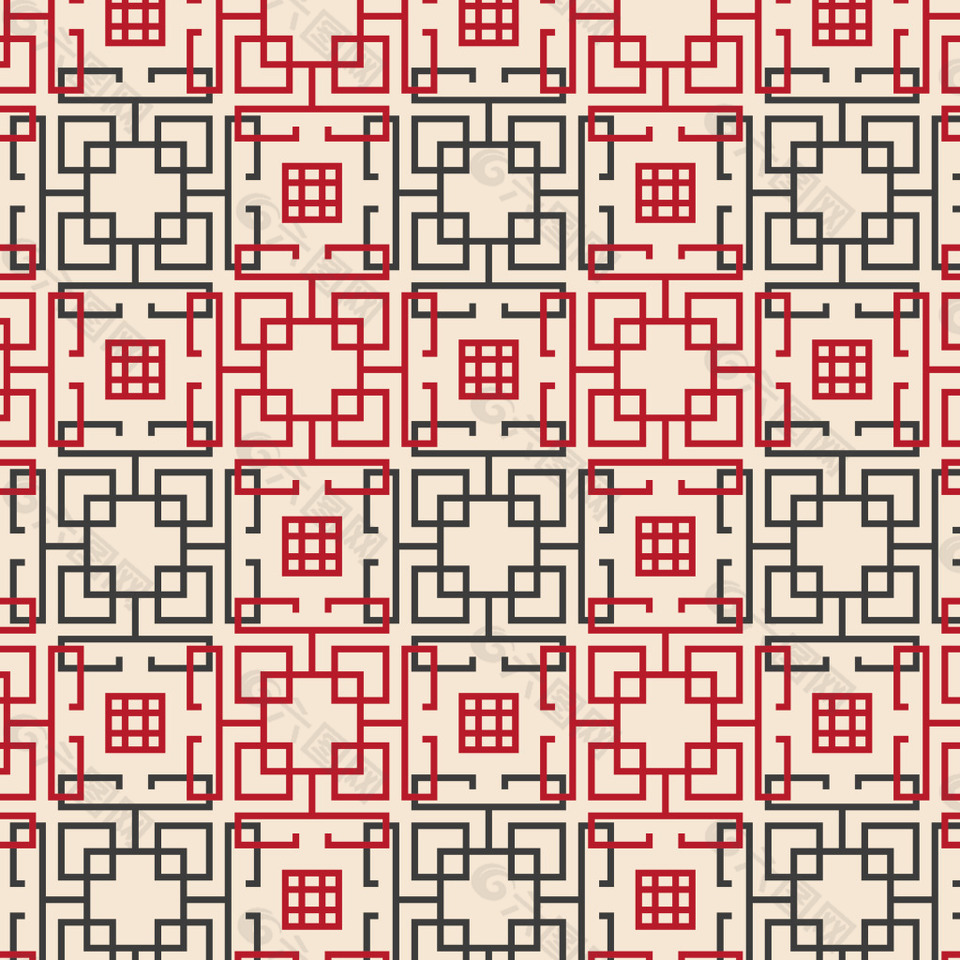 中國(guó)風(fēng)無(wú)縫背景矢量素材