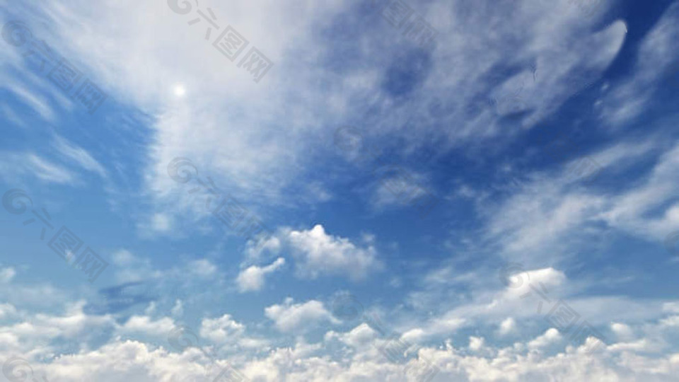 明媚天空和云彩視頻素材