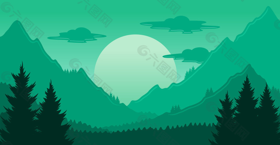 夢(mèng)幻森林背景模板