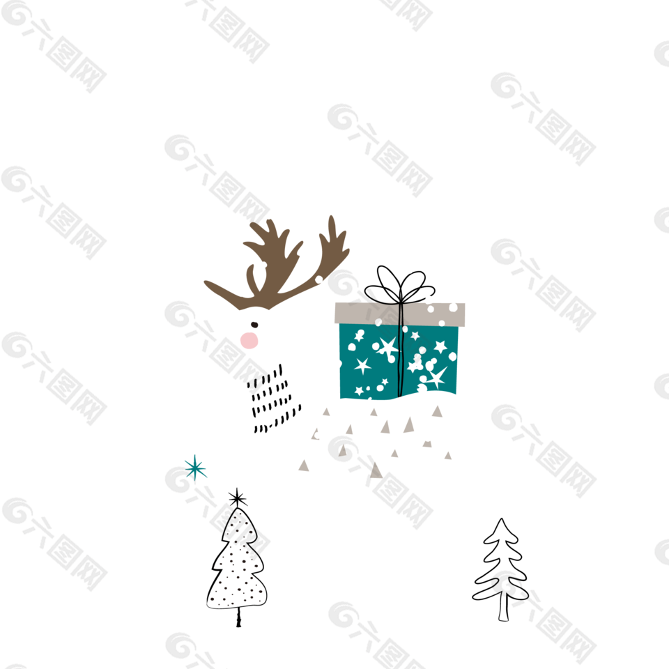圣誕麋鹿插畫