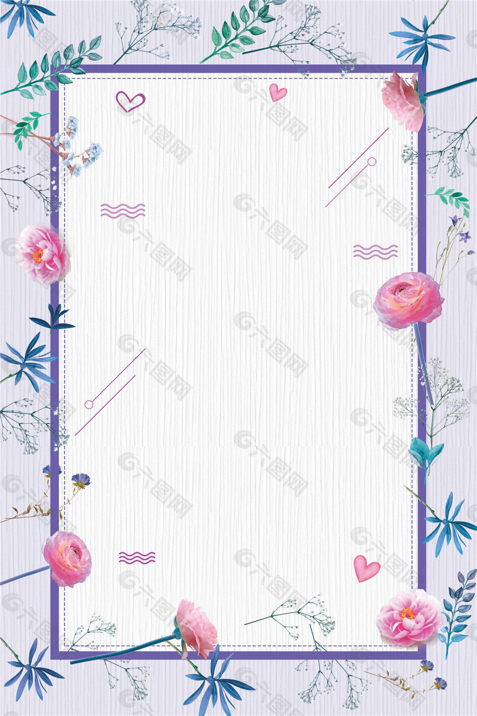 彩色花朵方形背景圖