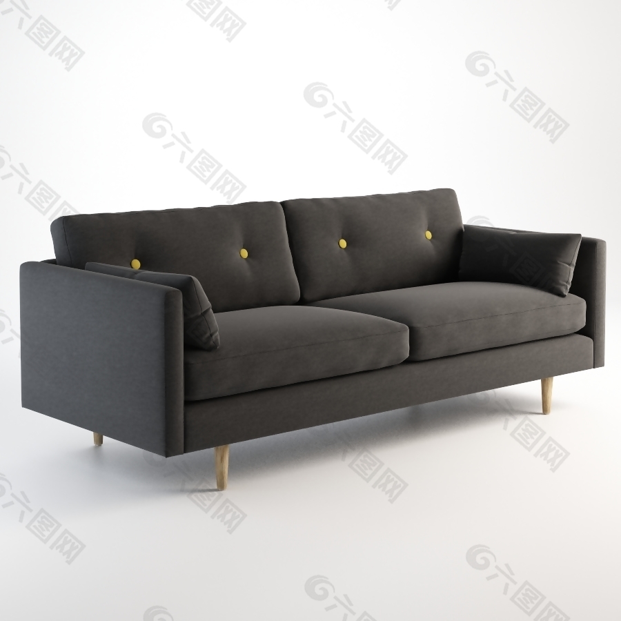 黑色現(xiàn)代沙發(fā)模型