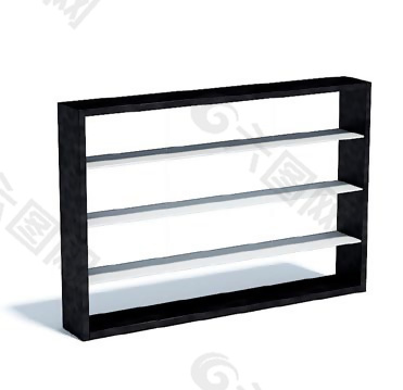 現代黑白混搭儲物柜模型