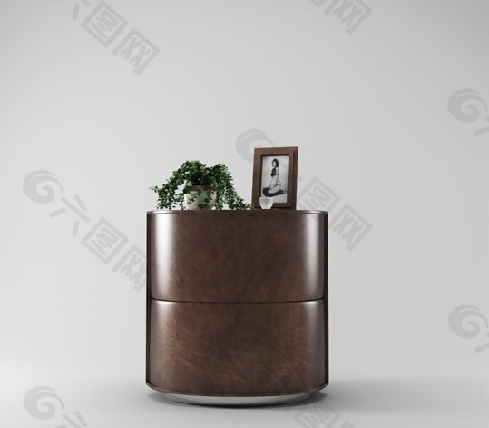 藝術(shù)造型床頭柜模型