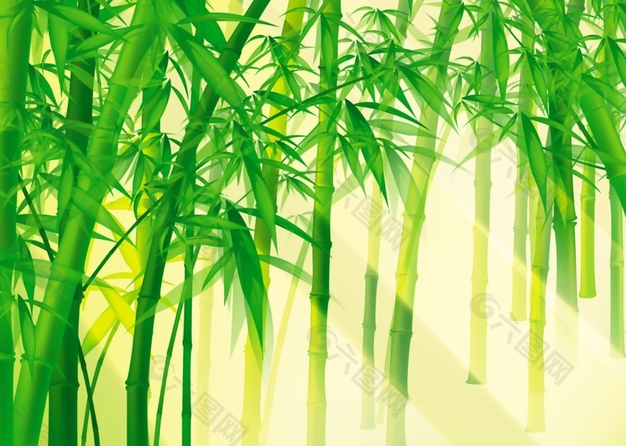 3D陽(yáng)光照竹林背景墻壁畫墻花