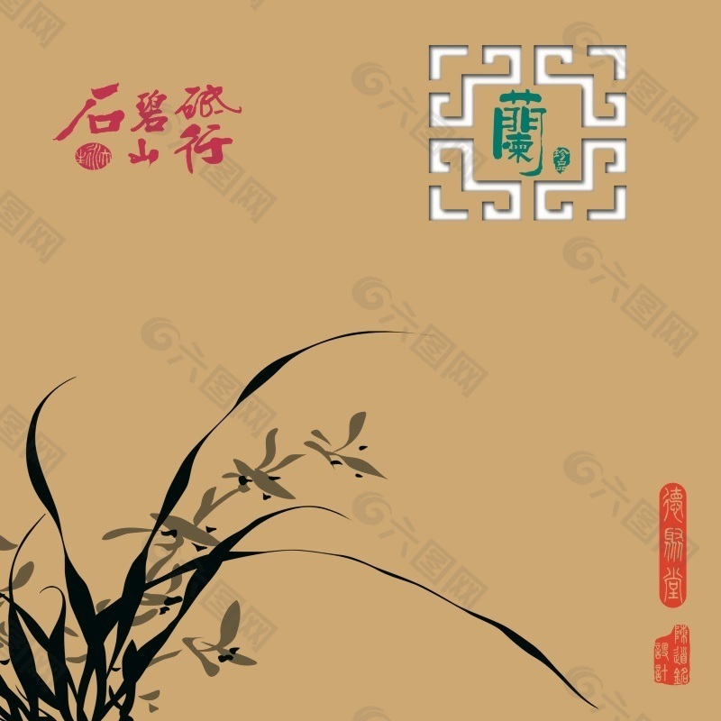 梅蘭竹菊背景圖