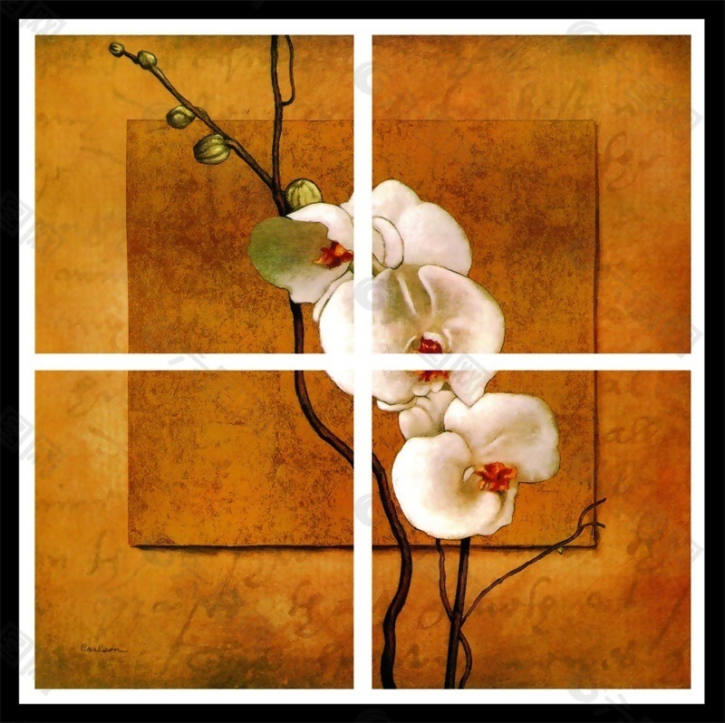 清素淡雅玉蘭花移門(mén)創(chuàng)意畫(huà)