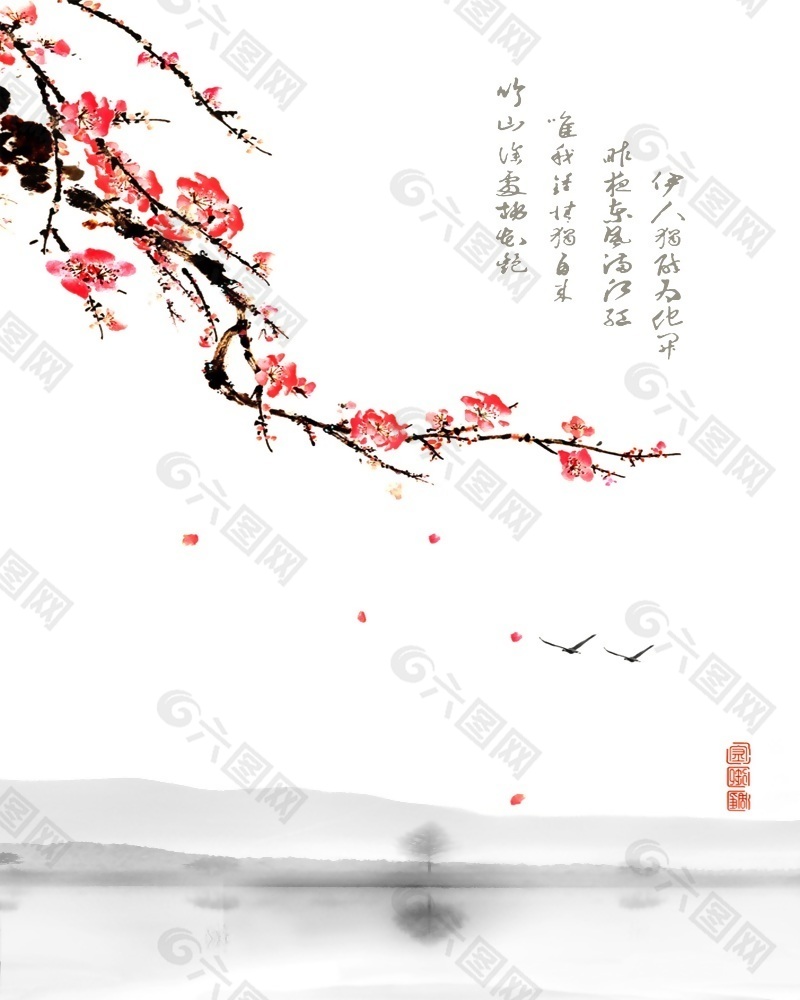 梅花-原圖+路徑背景墻素材