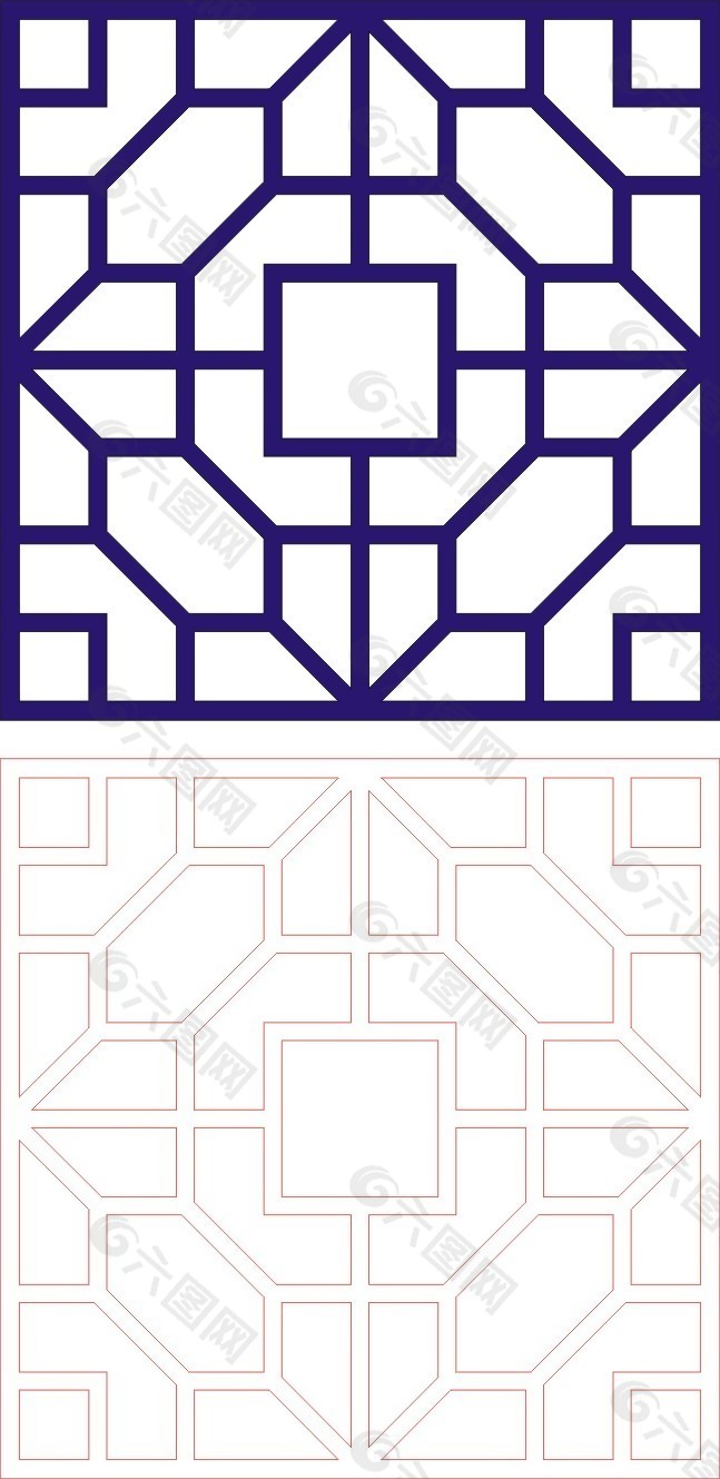 窗框木雕鏤空圖