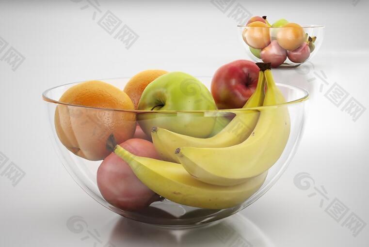 3D渲染水果果盤模型素材