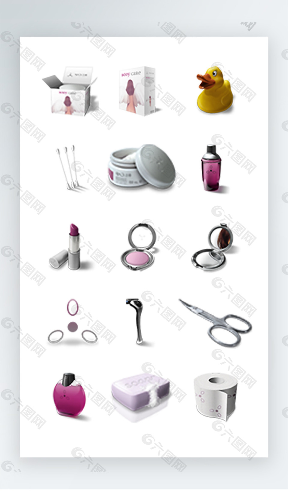 化妝品圖標(biāo)彩色寫(xiě)實(shí)圖標(biāo)素材PNG