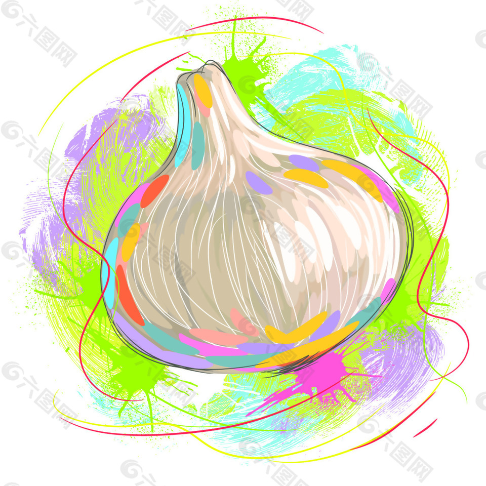 大蒜果蔬矢量