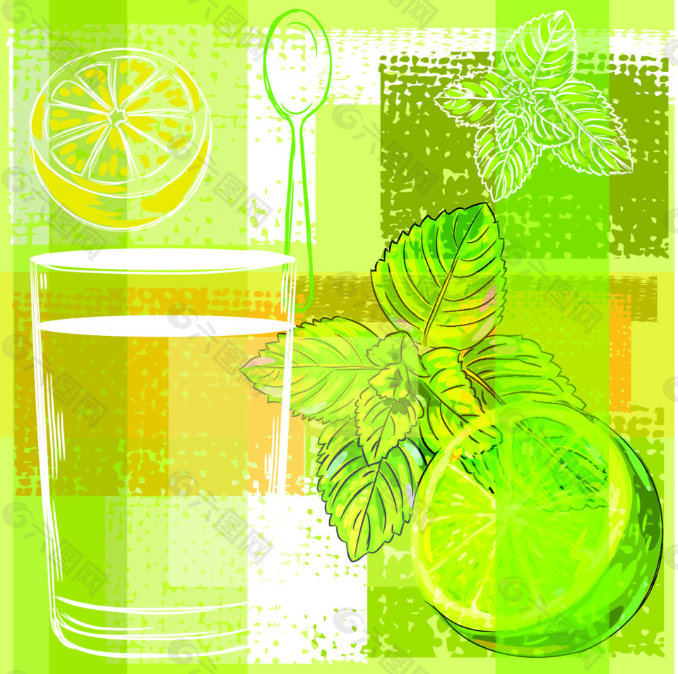 创意柠檬茶矢量