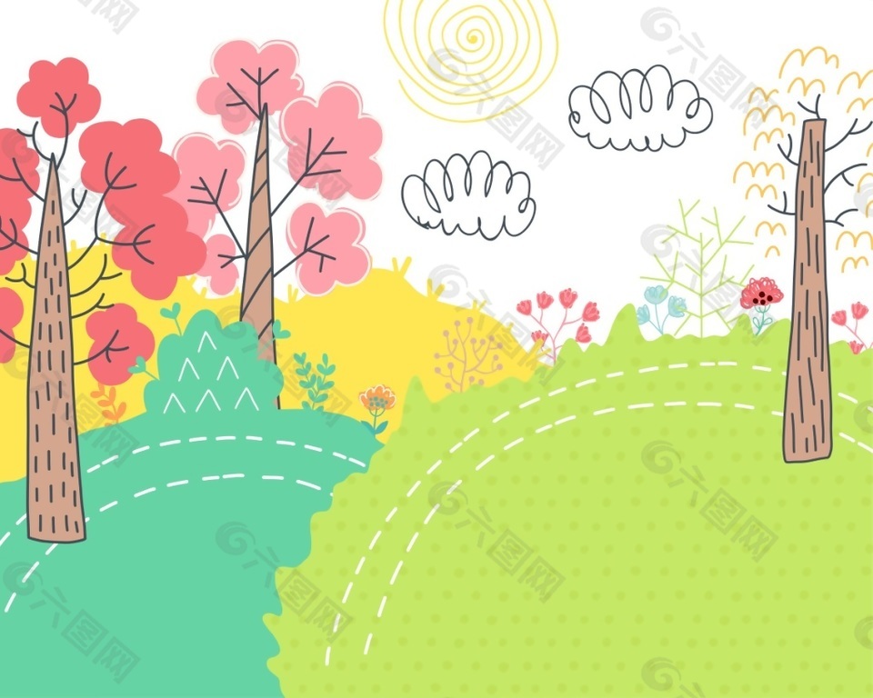 线稿矢量插画卡片信纸
