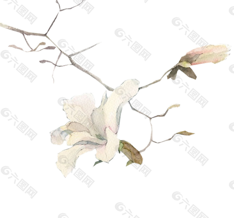 简约古风花卉图案元素