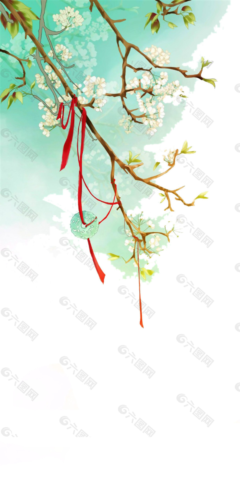 小清新水彩花卉圖案元素