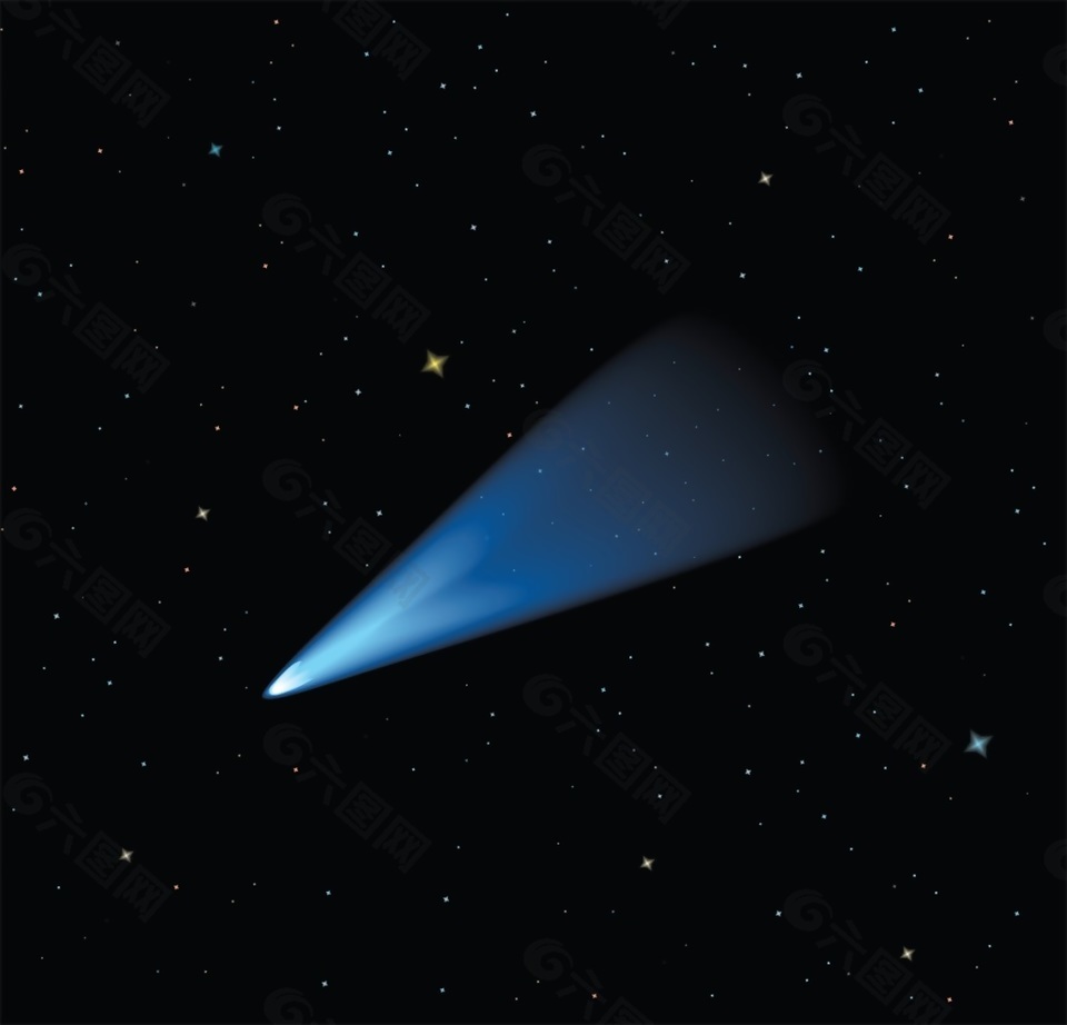 星空藍(lán)色流星矢量