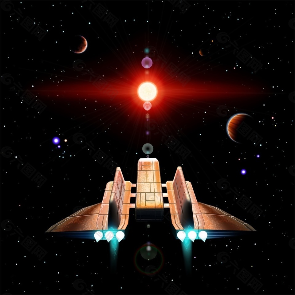 科技感宇宙飛船矢量