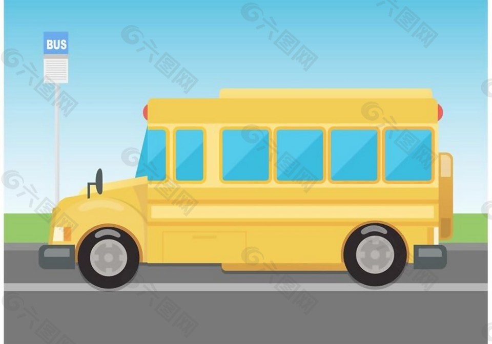 汽車校車矢量素材