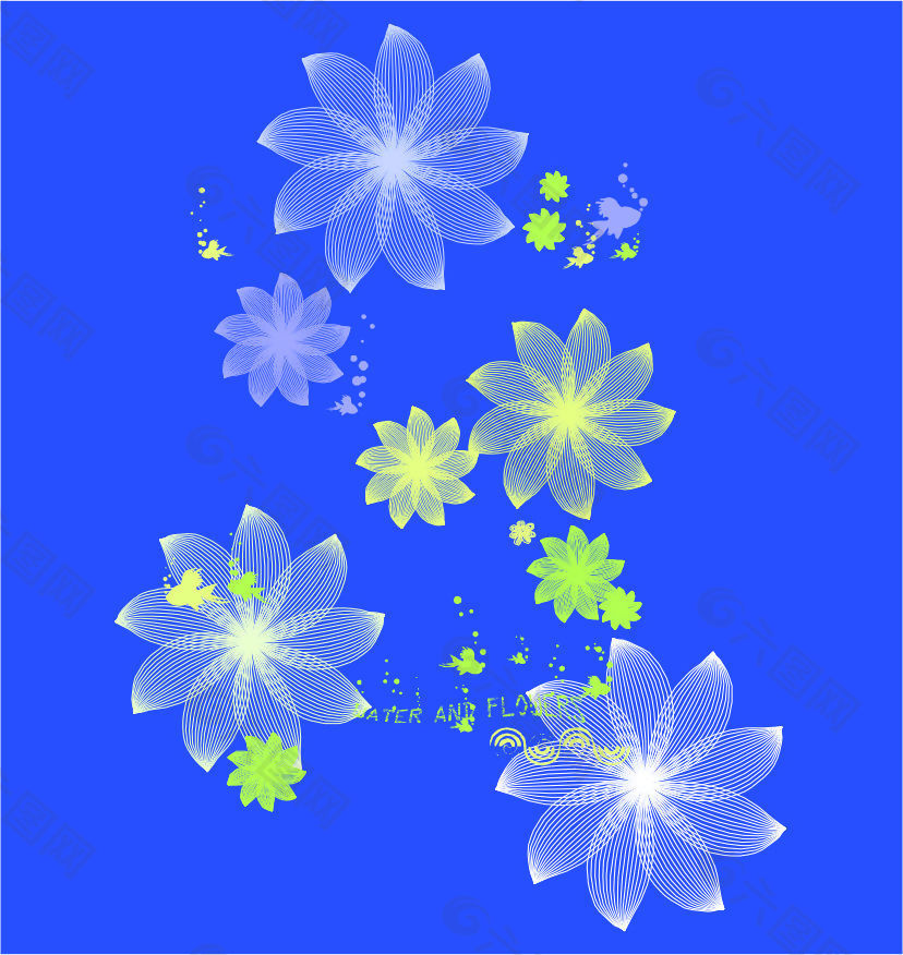 花團(tuán)錦簇高清矢量圖