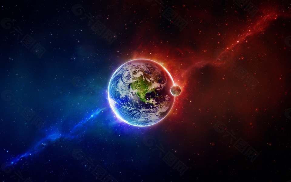 酷炫地球星空
