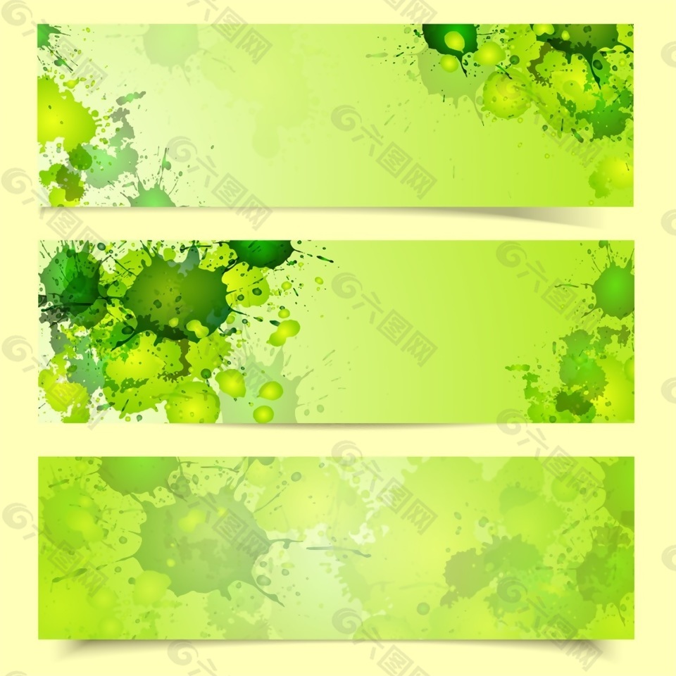 绿色水彩矢量banner背景素材
