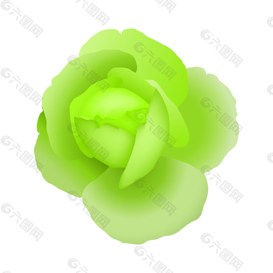 綠色玫瑰花矢量素材
