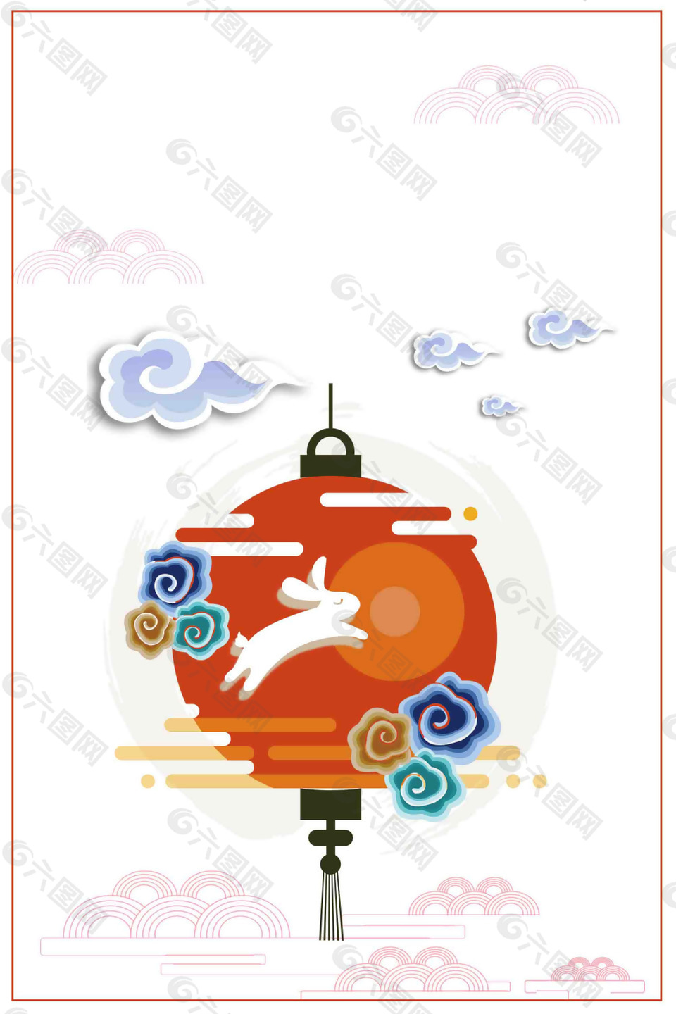 浪漫中秋玉兔背景