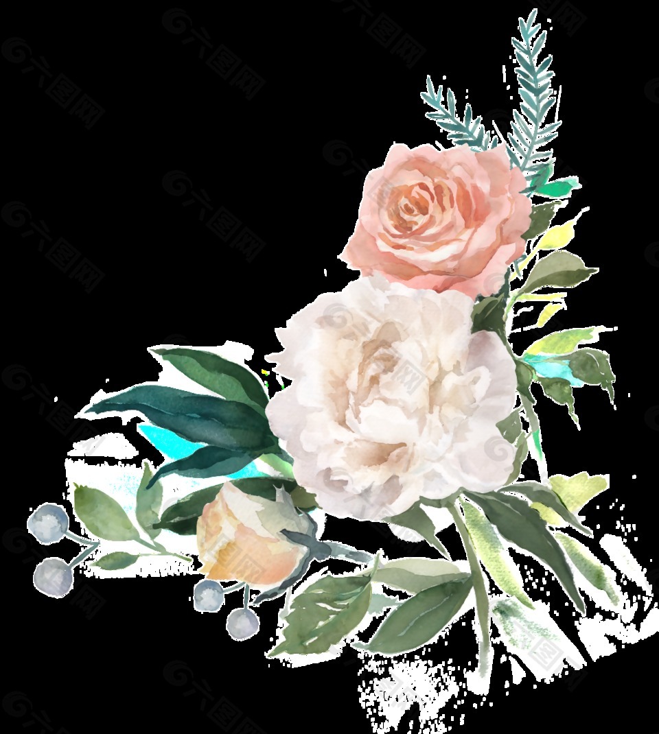 爛漫透明鮮花素材