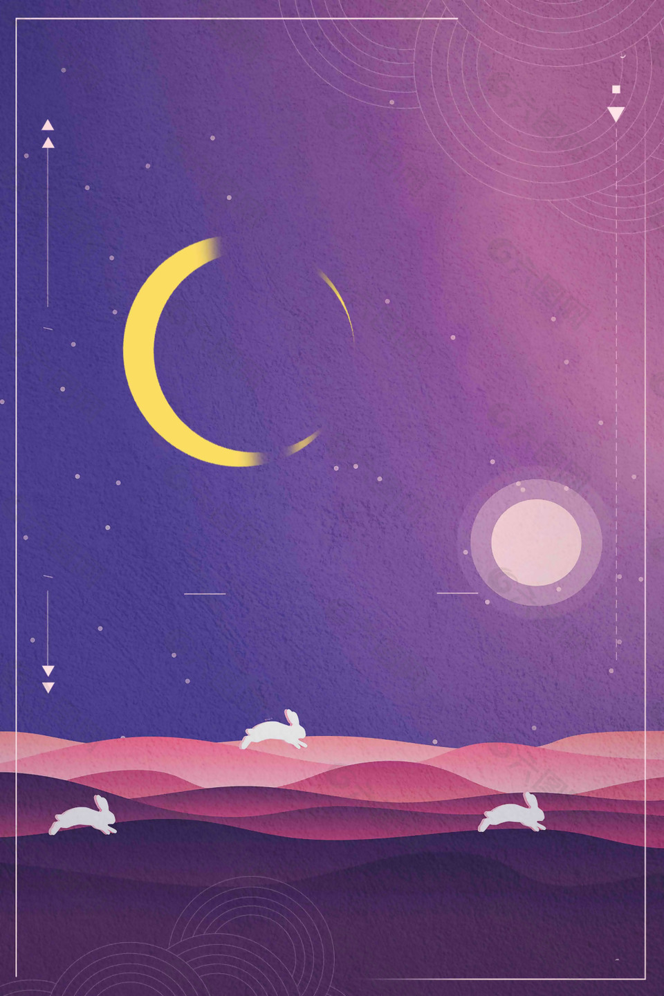 紫色浪漫中秋節(jié)節(jié)日背景