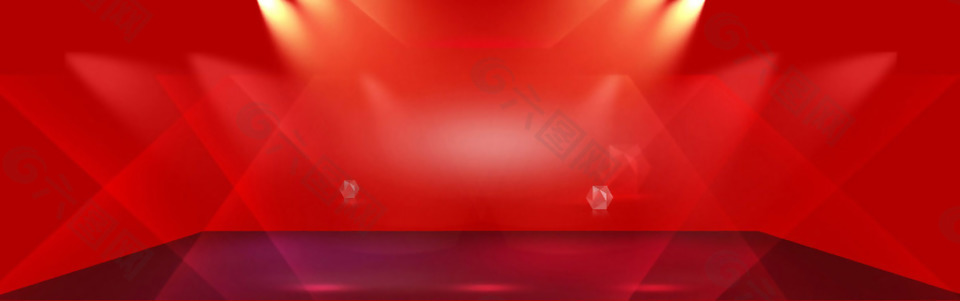 紅色亮光線條淘寶全屏banner背景
