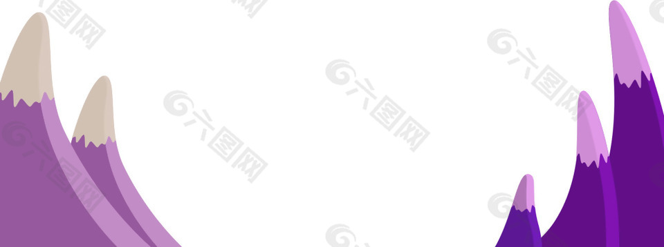 抽象紫色五指山峰png元素素材