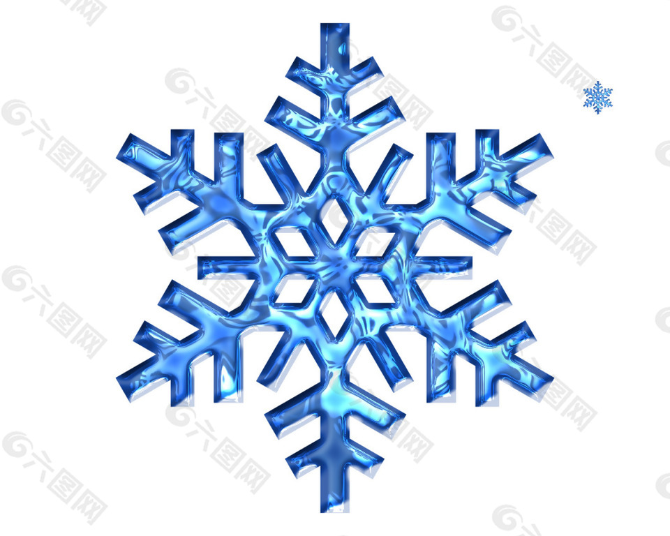 冬天藍色雪花圖標設計