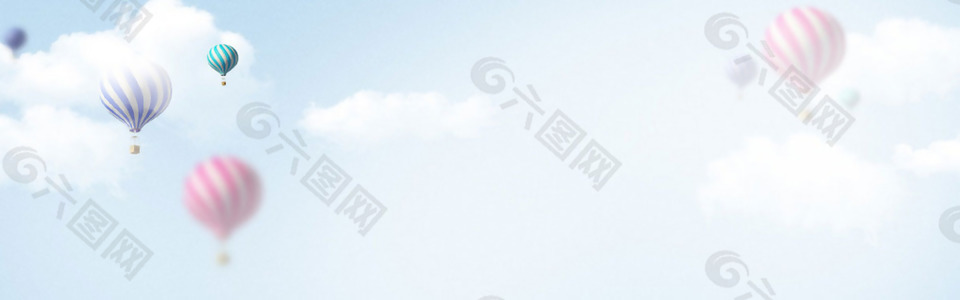 唯美浪漫升天氢气球淘宝banner背景