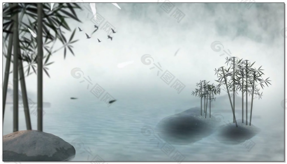 竹露荷風(fēng)背景素材