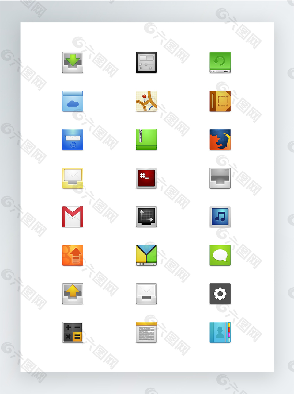 方形Android應用app圖標集