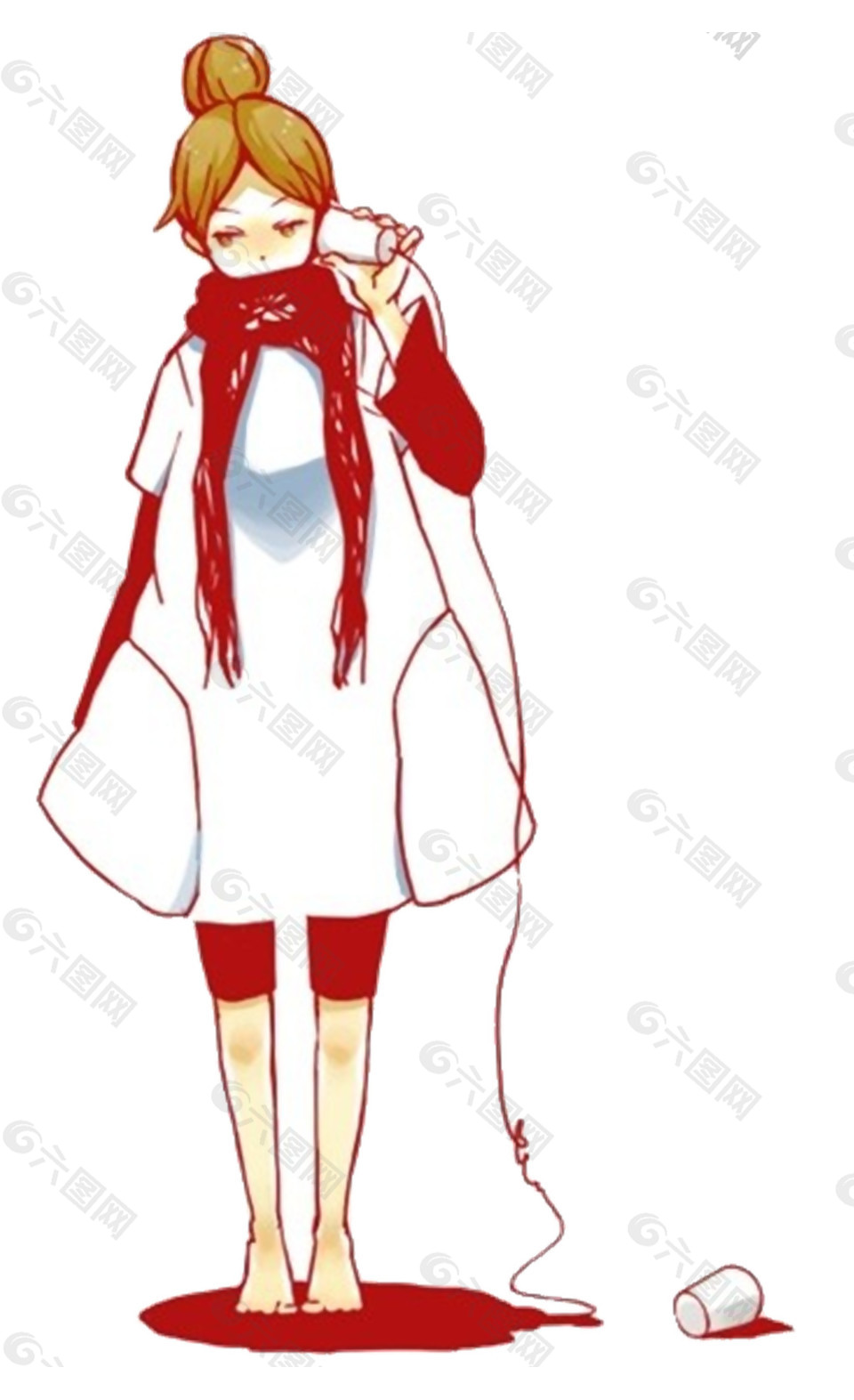 彩繪冬裝人物圖