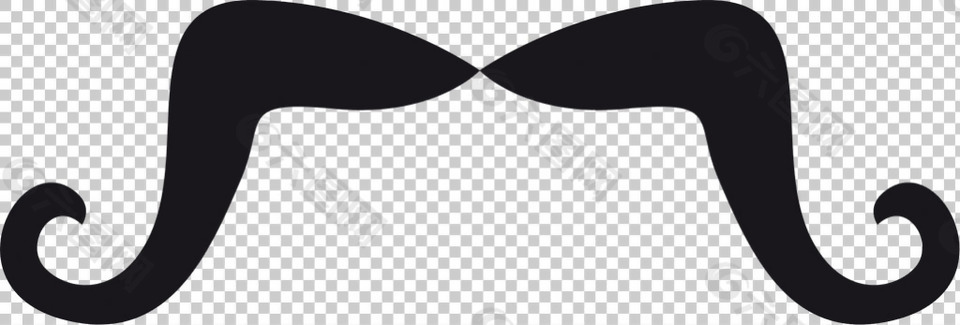 創(chuàng)意八字胡免摳png透明圖層素材