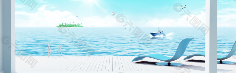 小清新大海背景