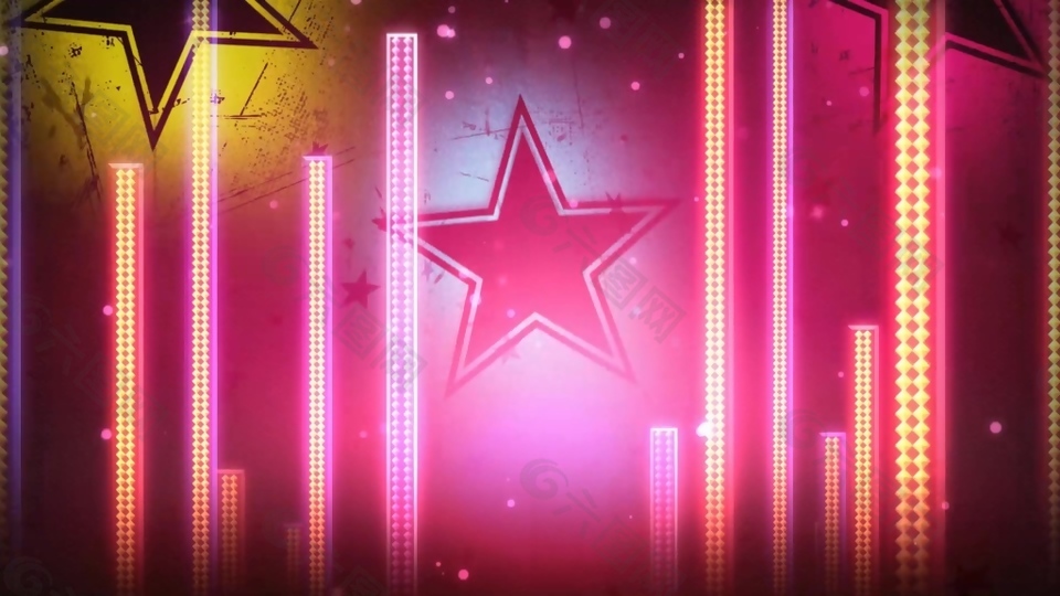 五角星線條led視頻素材