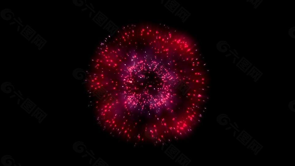 唯美紅色煙花粒子動態視頻素材