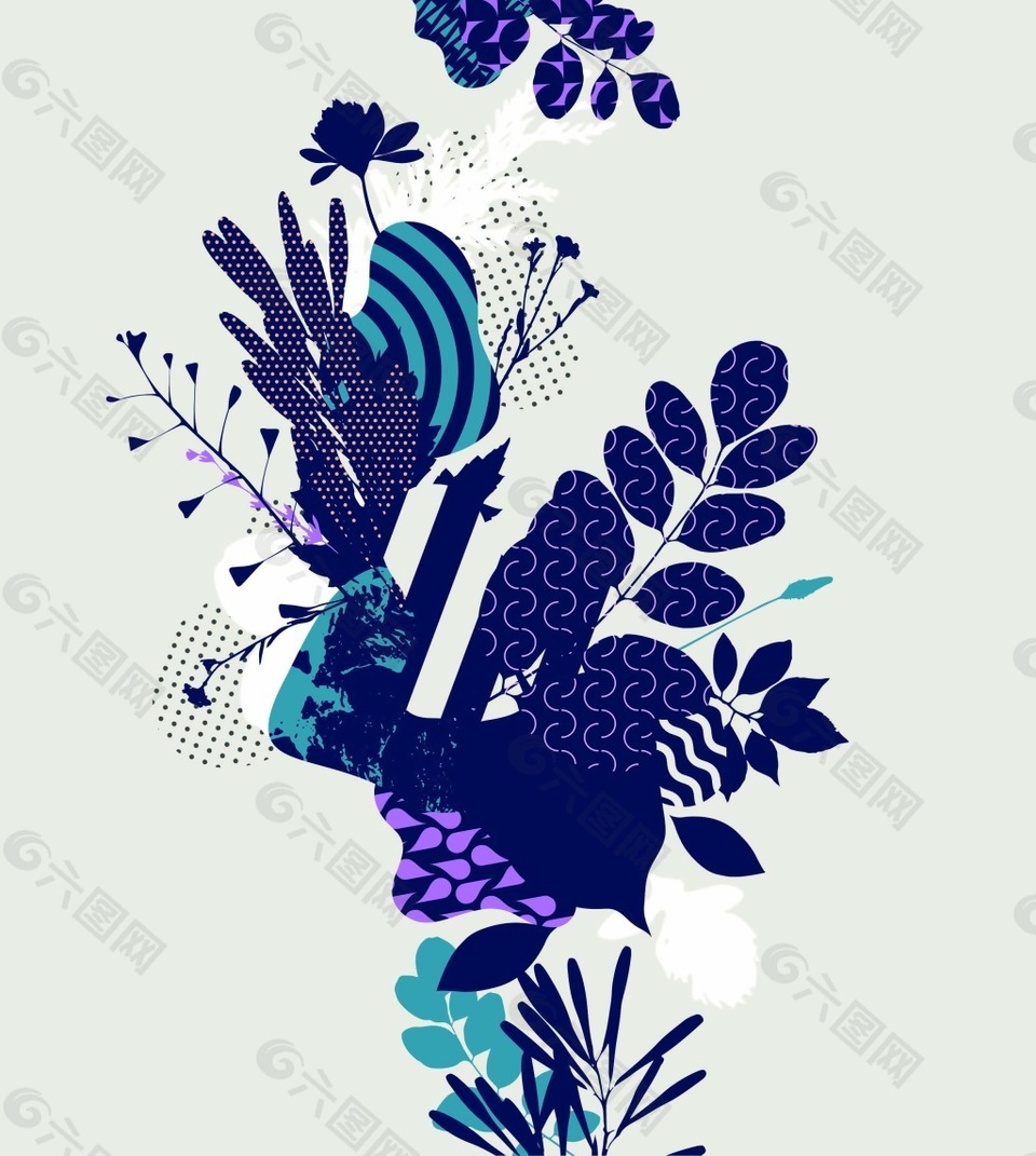 植被抽象海報背景素材