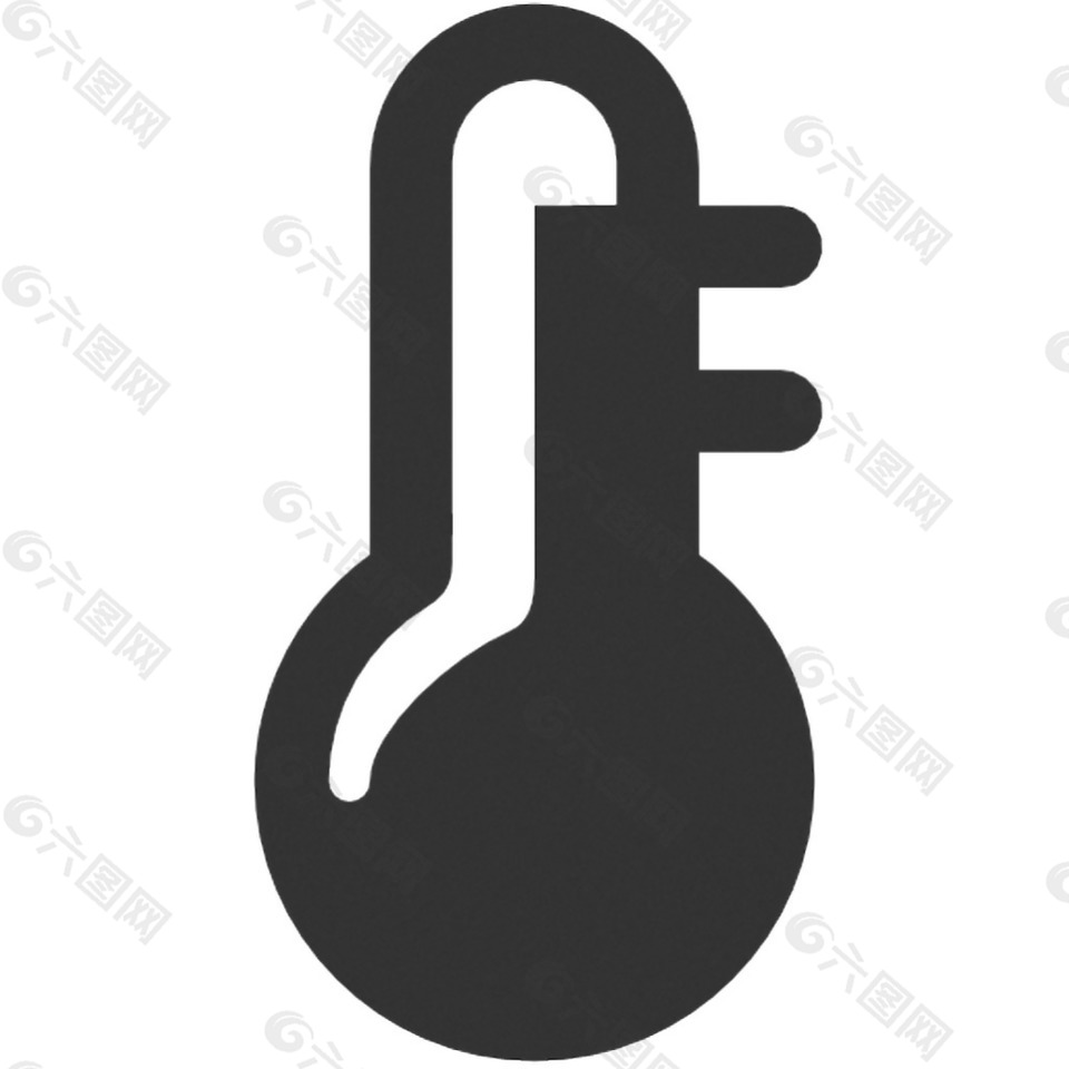 黑色抽象氣溫計免摳png透明素材