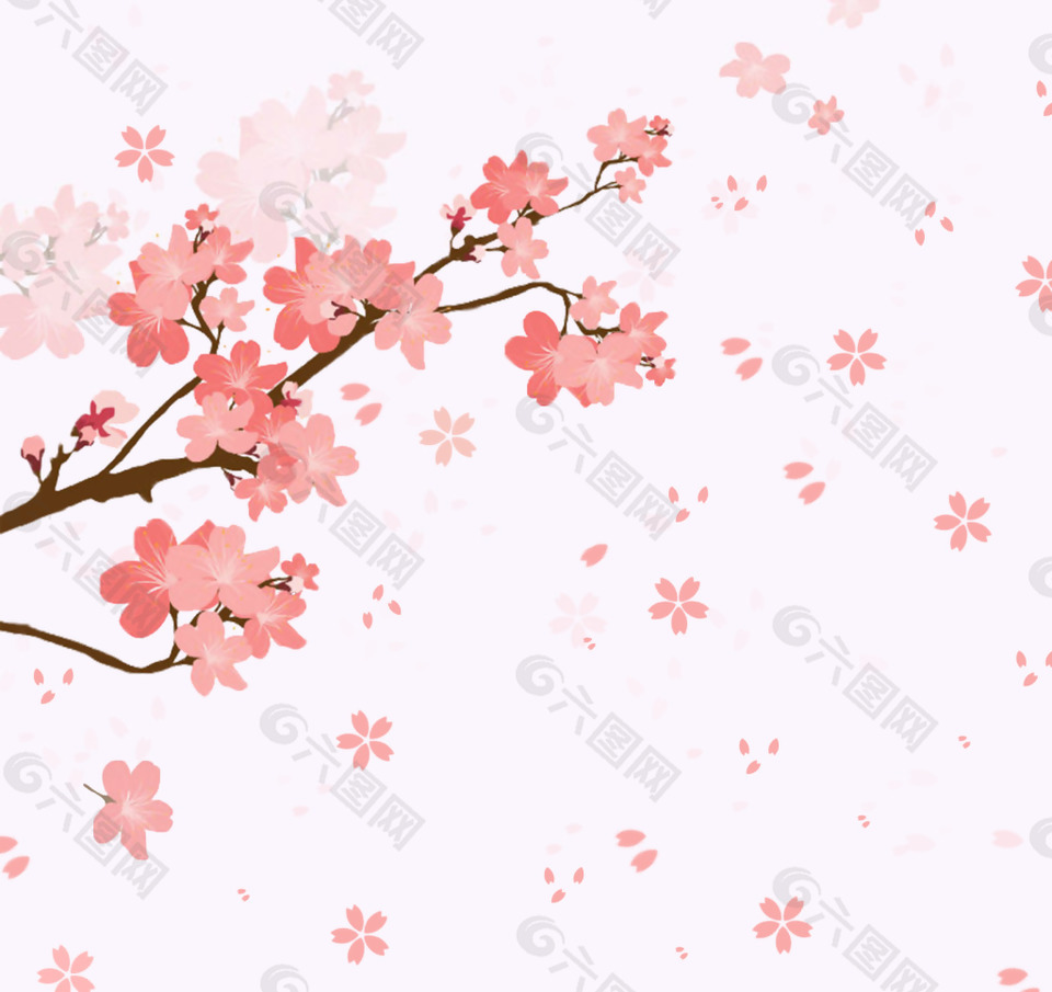櫻花飛舞背景