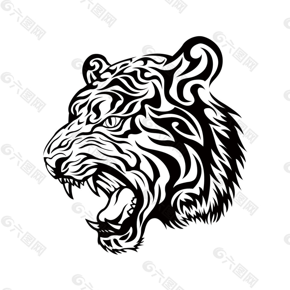 手繪線條獅子頭元素