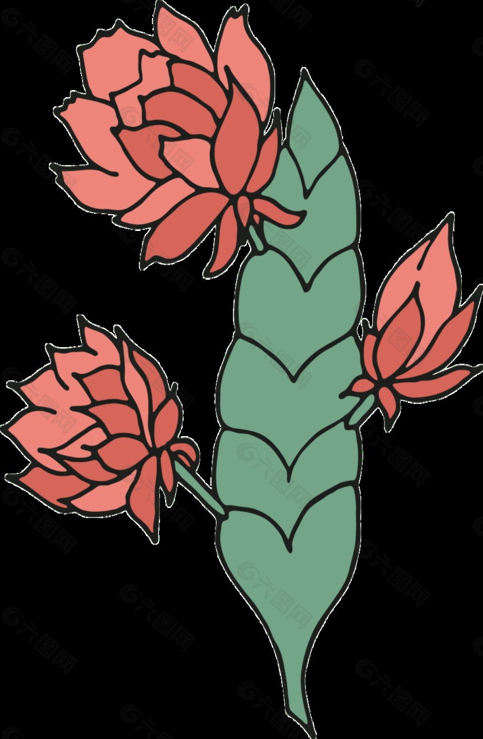 手绘花卉素材