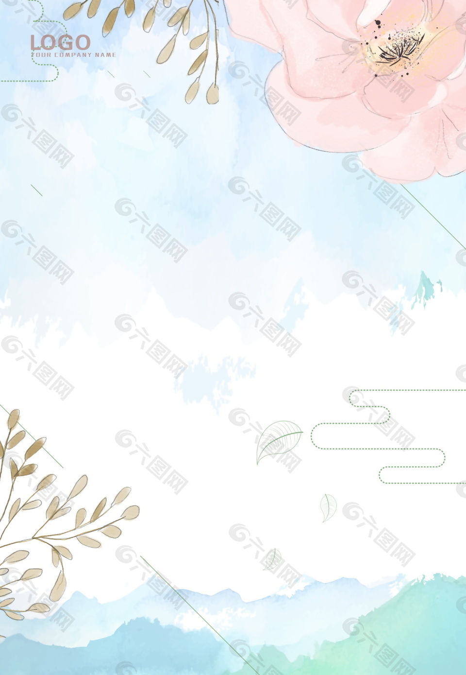小清新水墨背景圖