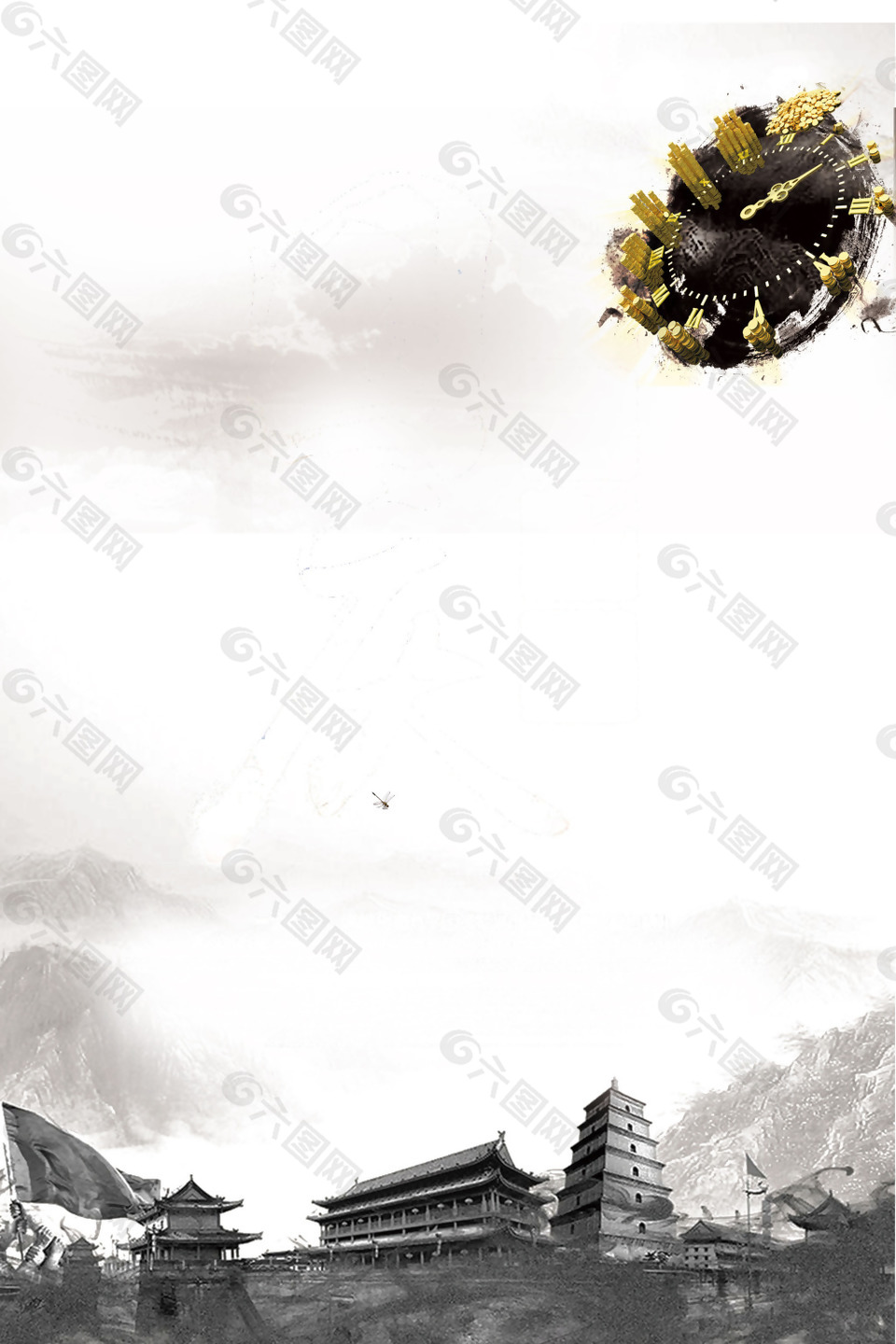中國風(fēng)復(fù)古建筑背景