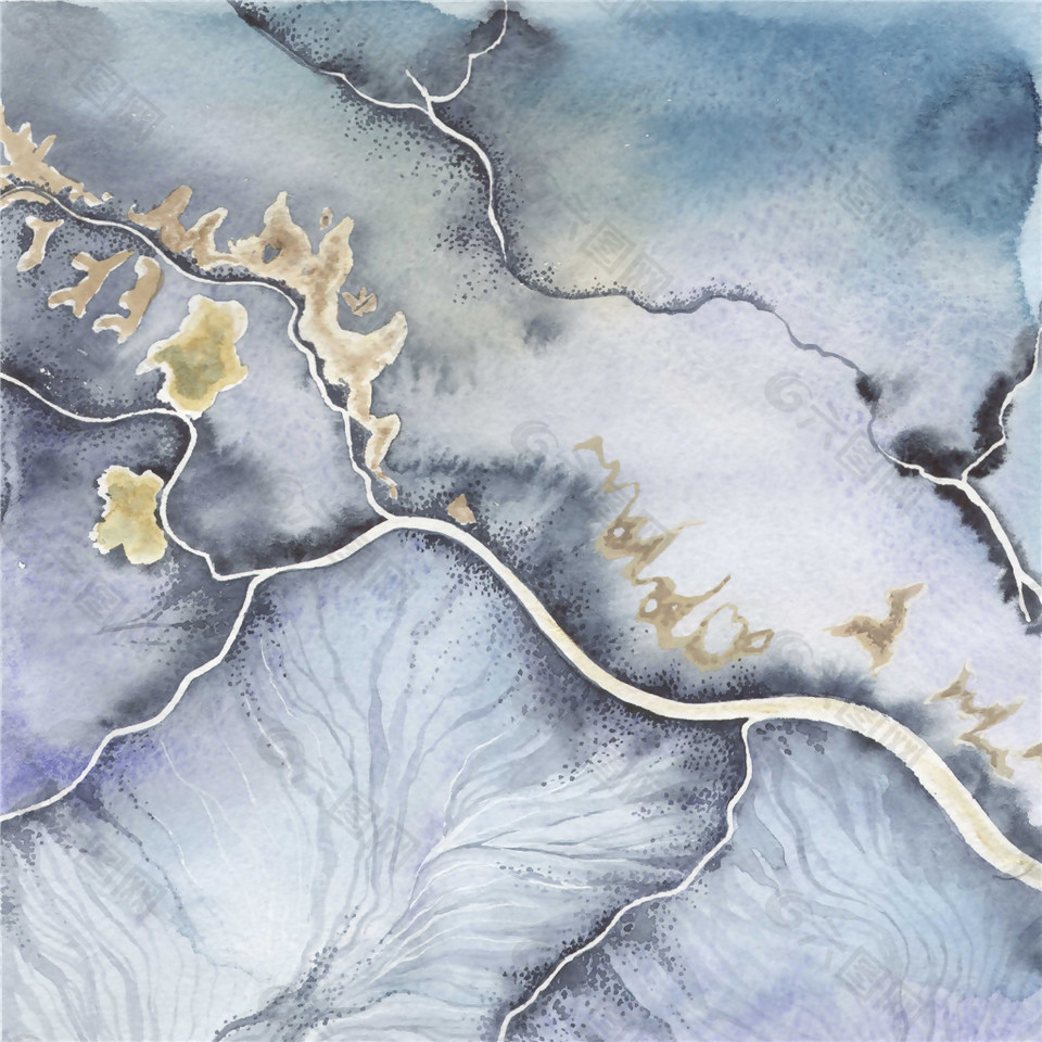 質感高級山川河流壁紙圖案裝飾設計