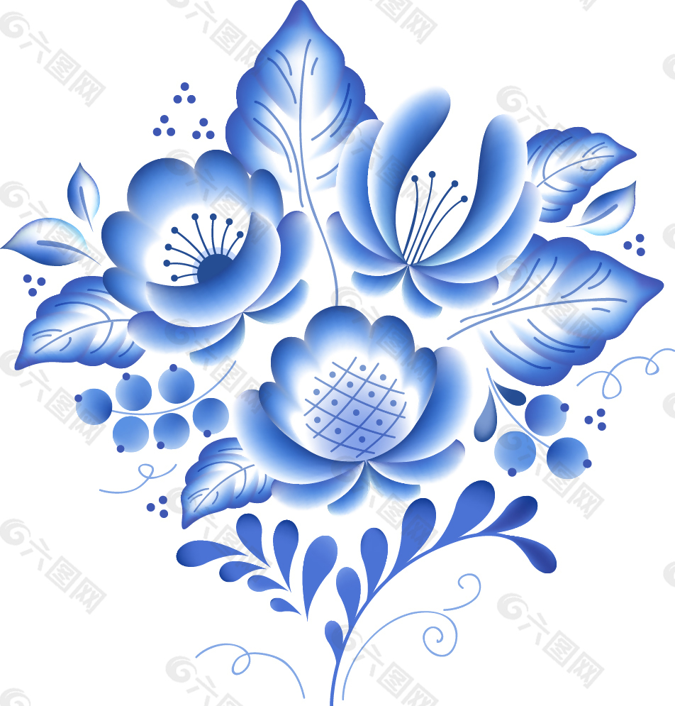 傳統(tǒng)青花瓷藝術(shù)圖案